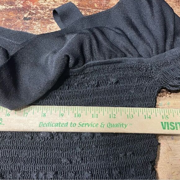 Hervé Léger Puckered Ruffle-Trim Mini Long Sleeve Cocktail Dress L - Picture 6 of 10